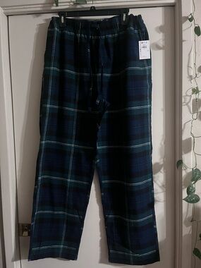 Old Navy Green and Navy Plaid Men's Pajama Pants, NWT